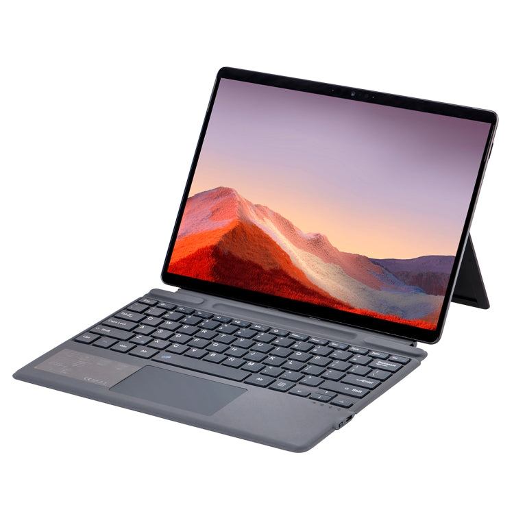 For Microsoft Surface Pro 11 / Pro 10 2089A Wireless Bluetooth Keyboard Leather Case with Touchpad(Grey)